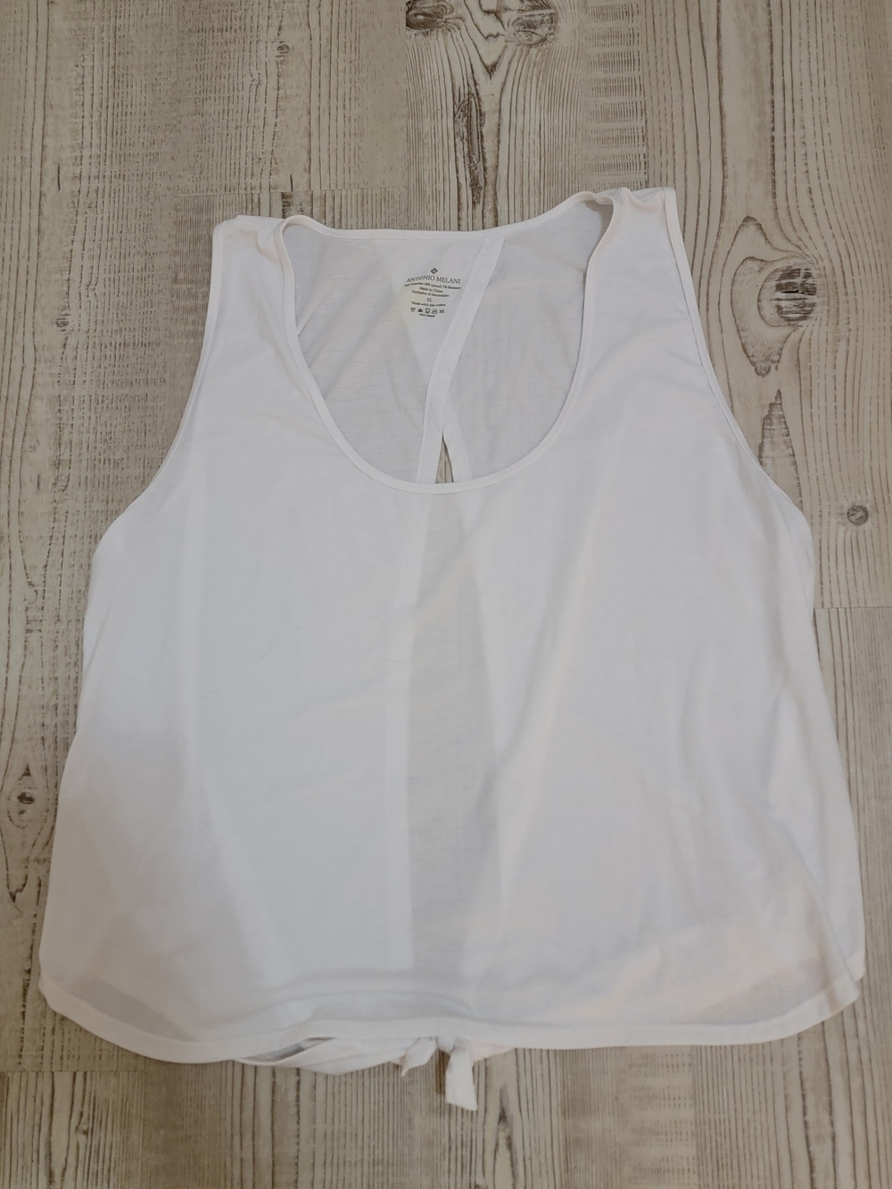 ANTONIO MELANI White Tank XL Sporty Athletic Activewear Athleisure Yoga Gym